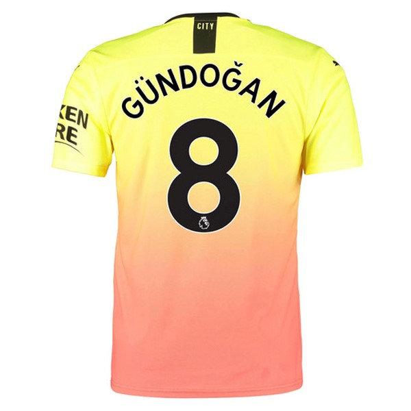 Camiseta Manchester City NO.8 Gundogan Replica Tercera Ropa 2019/20 Naranja